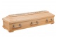 Designervollholzsarg "Lebensfluss", Lindenholz mit Kieselsteinen