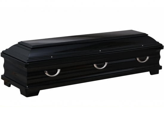 Lindentruhenvollholzsarg hochglanz schwarz lackiert   <small>(1101215)</small>